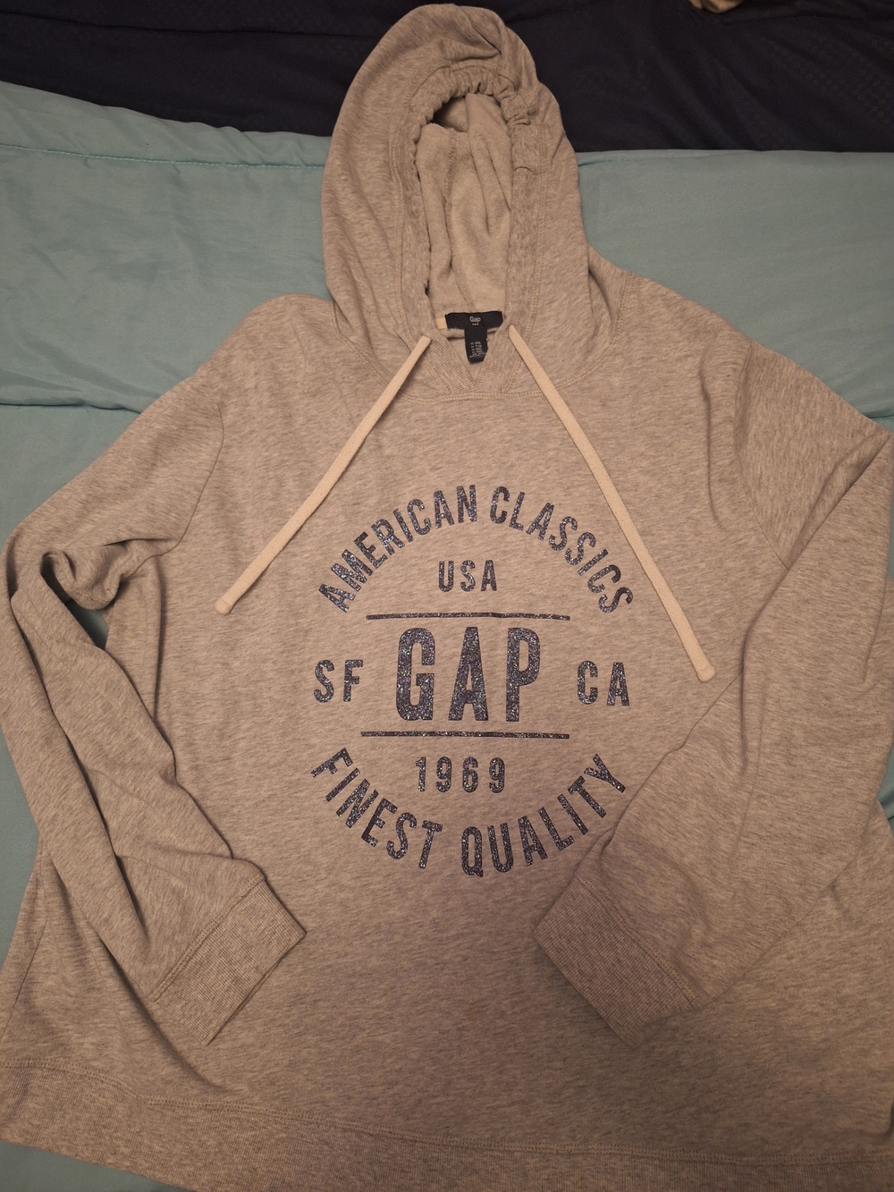LXXL GAP Womens Light Gray Logo Hoodie - American Classics